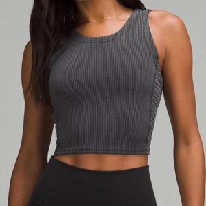 Lululemon Athletica Gray Ribbed Crop Tank Top